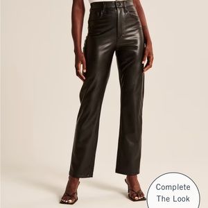 Black Abercrombie Vegan Leather Pant Size 27 NWT
